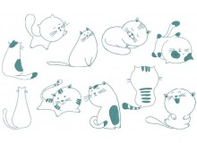 Stickserie - Crazy Cats Doodle 